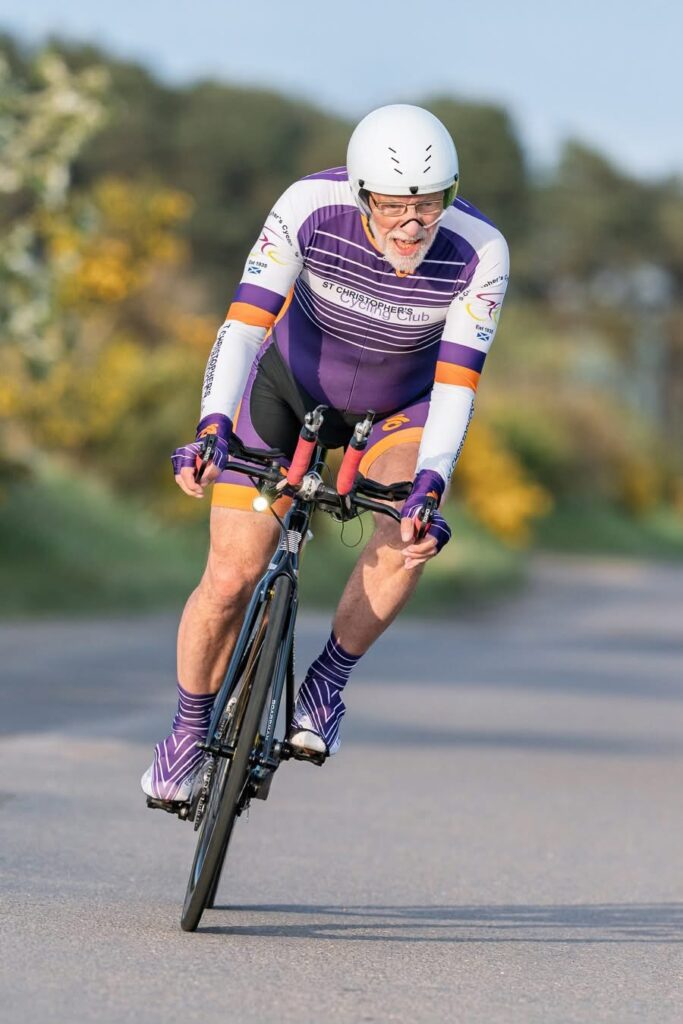 St Christopher’s Cycling Club member racing in an FCA Midweek Time Trial event at Freuchie